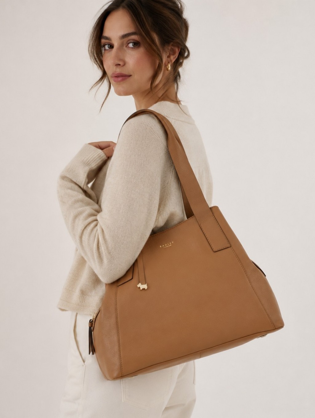 Radley London Tan Leather Baylis Zip Top Multiway Shoulder Bag
